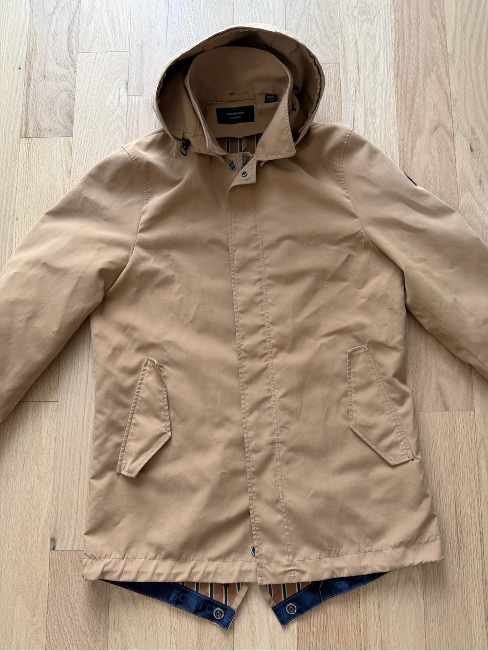 Scotch & Soda Tan Hooded Fishtail Parka